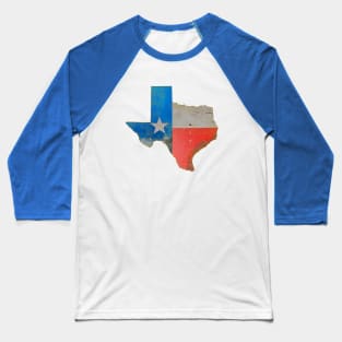 Texas Map / Flag Baseball T-Shirt